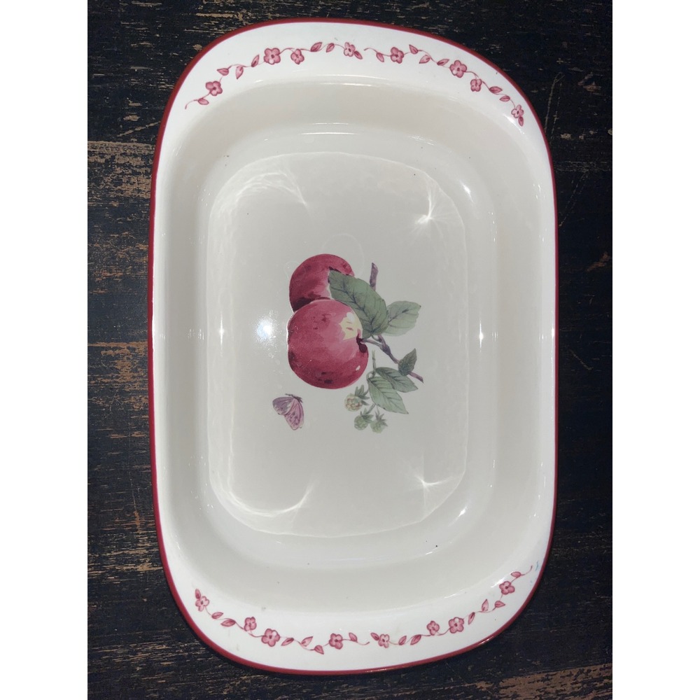 Pfaltzgraff Delicious Rectangular Baker Apple Butterfly Stoneware Casserole Dish